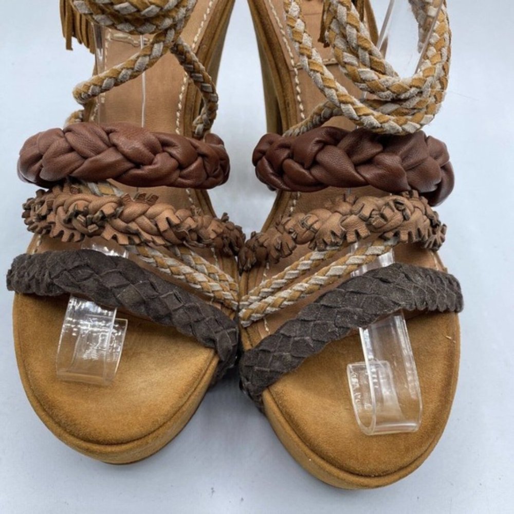 Bacio 61 Pandino Platform Lace-Up Sandals Sz 9. Leather, Boho, Retro, Hippie - Picture 7 of 11